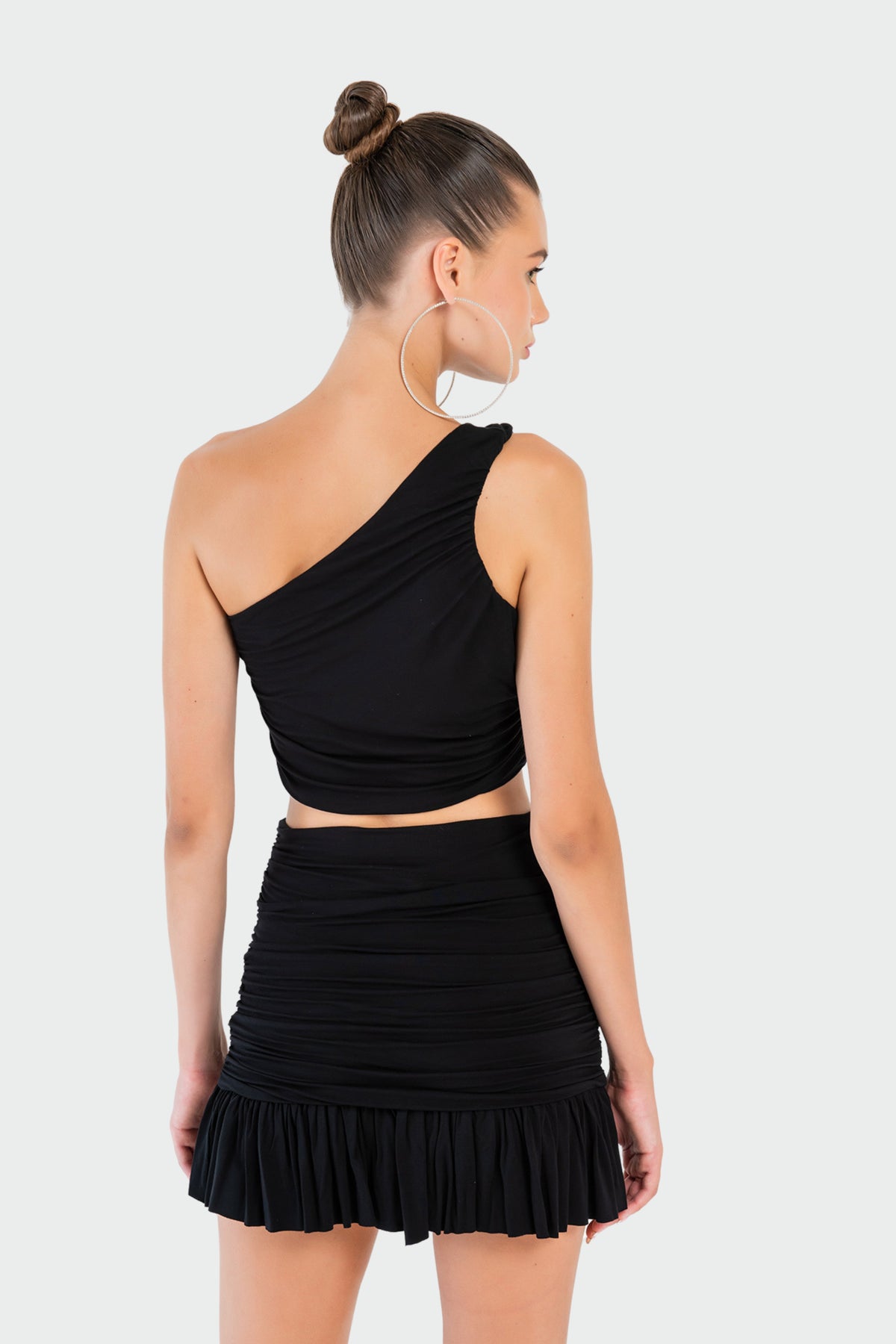 One-Shoulder Crop Top &amp; Mini Skirt Set