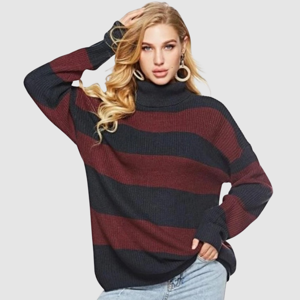 Loose Fit Turtle Neck Sweaters