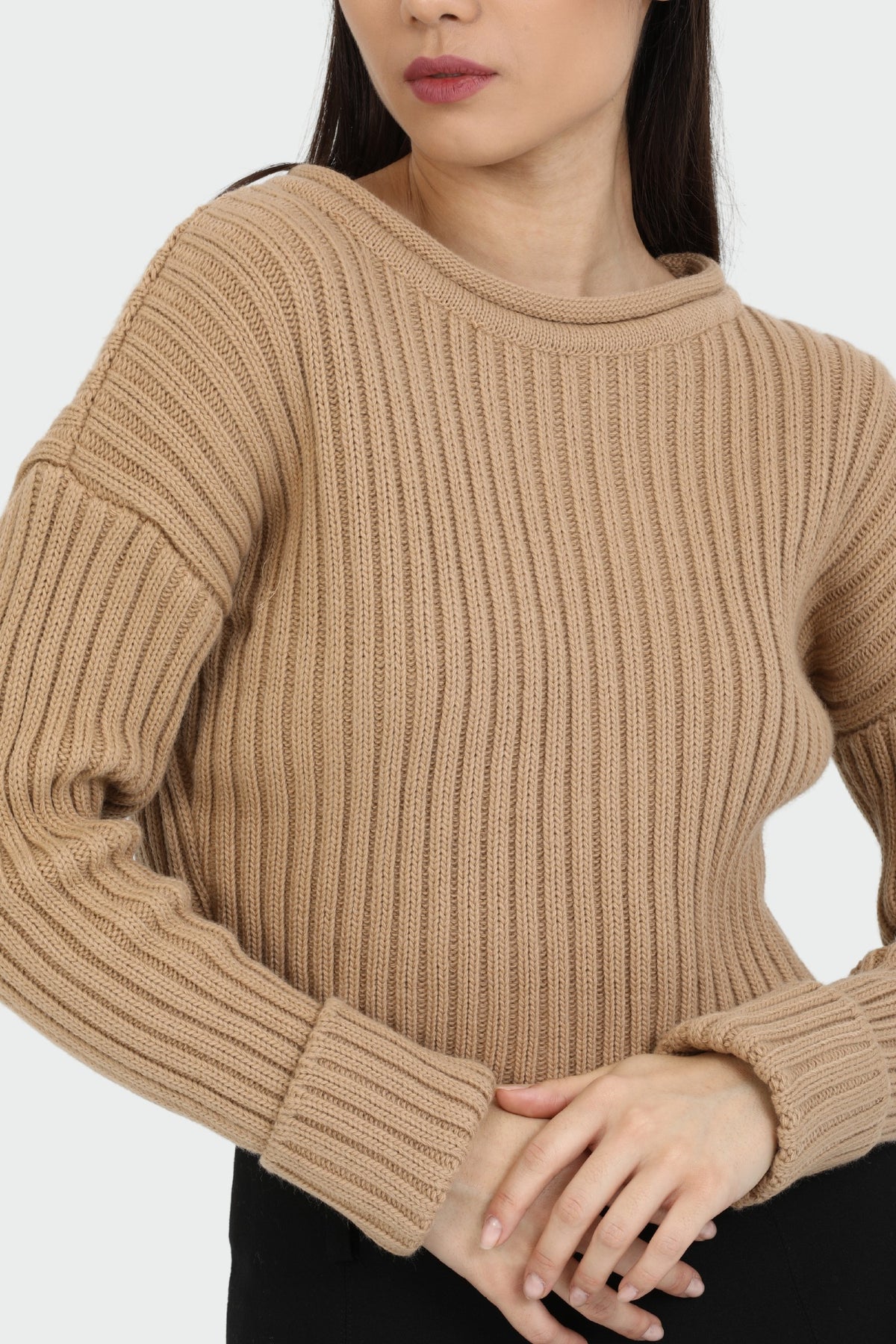 Henystar Oversized Ribbed Sweater, 100% Acrylic