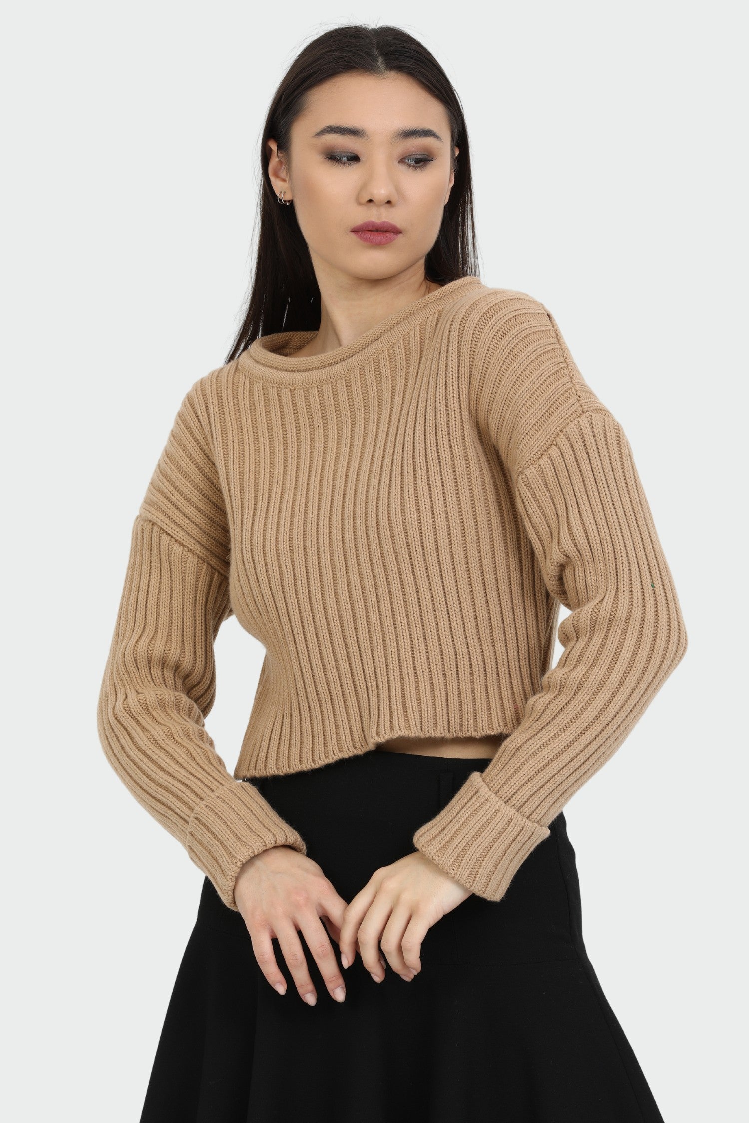 Henystar Oversized Ribbed Sweater, 100% Acrylic