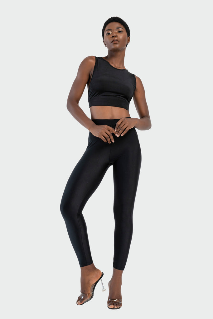 SERENITY LEGGINGS SHINY BLACK Black