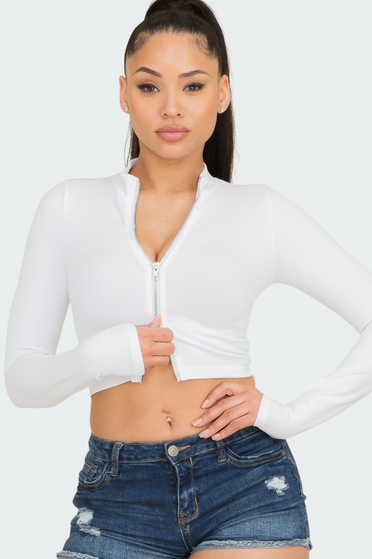 Double Zip Ribbed Top - Heny Star
