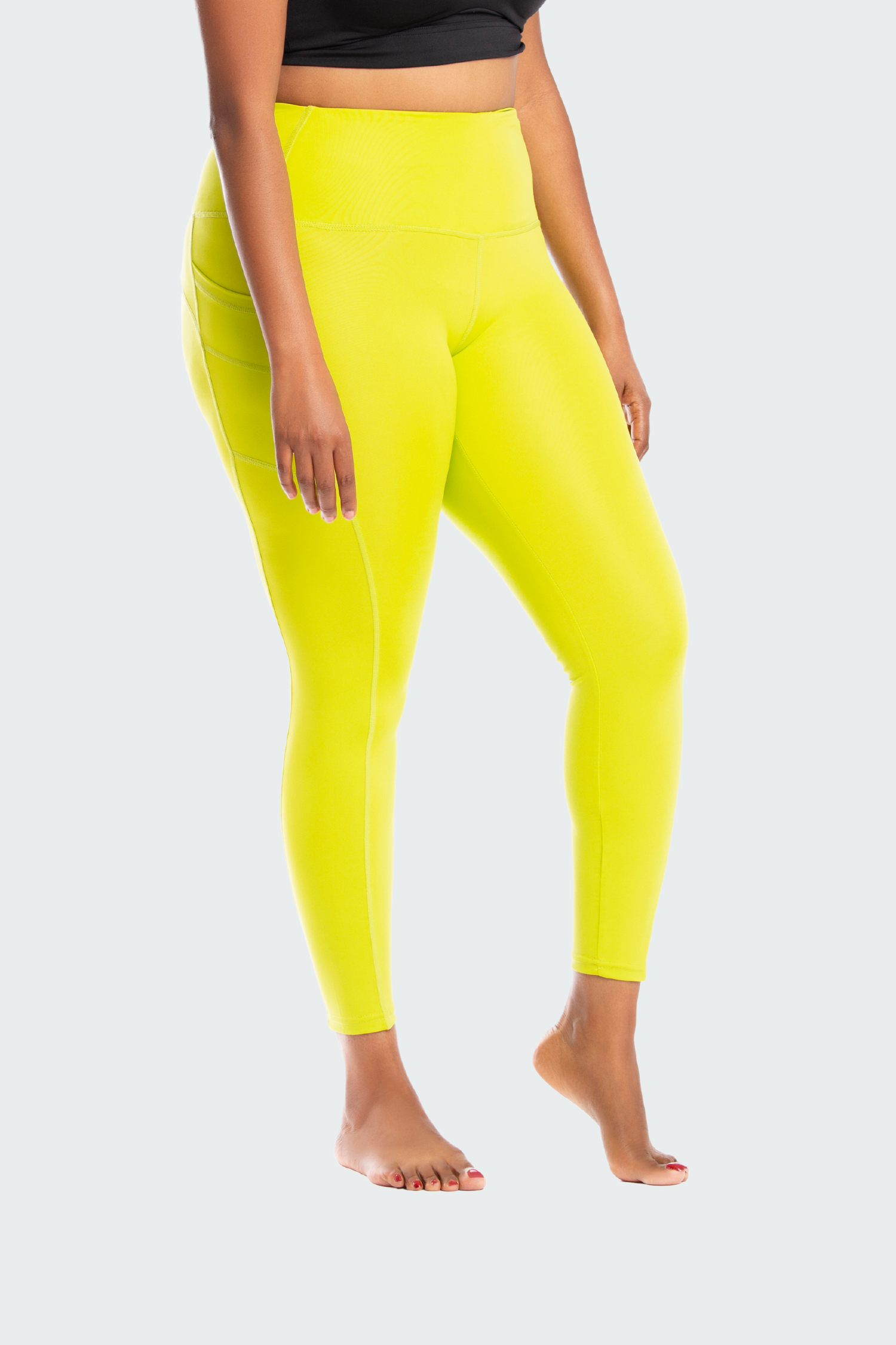 🌻AERIE Play Pocket Neon Yellow High Waisted Leggings Size Large